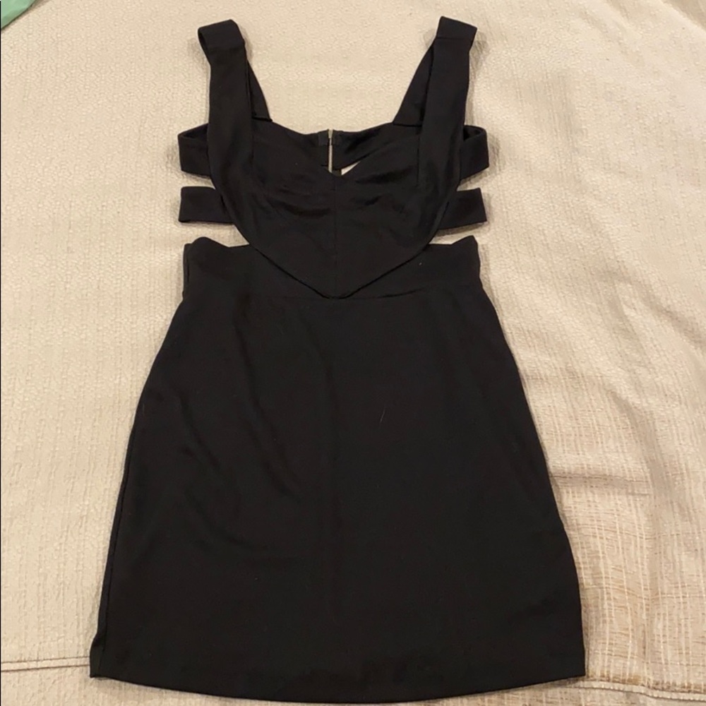 Strappy black cocktail dress